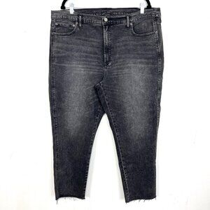 Gap‎ Cigarette High Rise Jeans Size 20 / 35 Grey Stretch Cut Off Hem